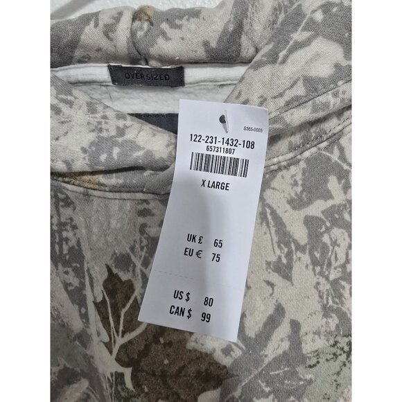 Abercrombie & Fitch Essential Popover Hoodie In off white camo Size XL - Picture 9 of 10